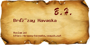 Brázay Havaska névjegykártya
